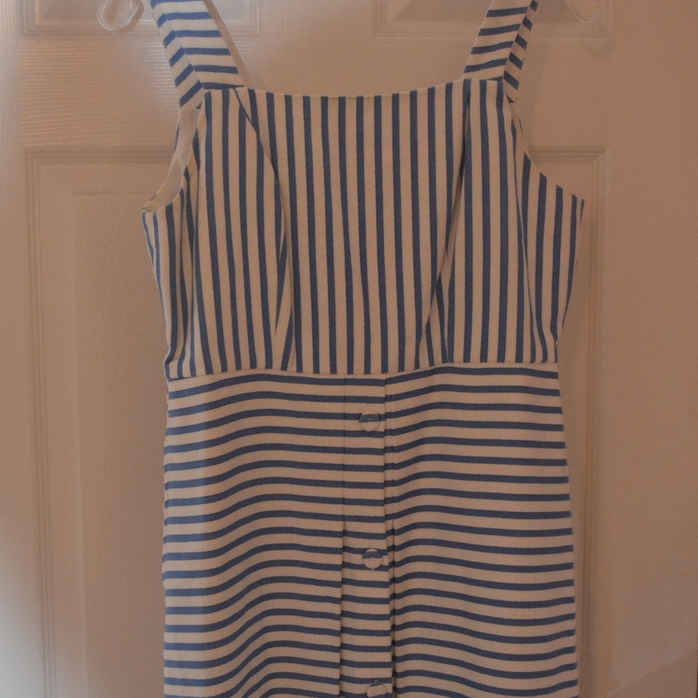 Topshop Pinafore Striped Dress